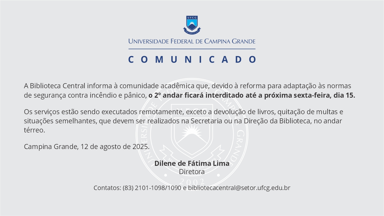 Interdição do 2º Andar da Biblioteca Central